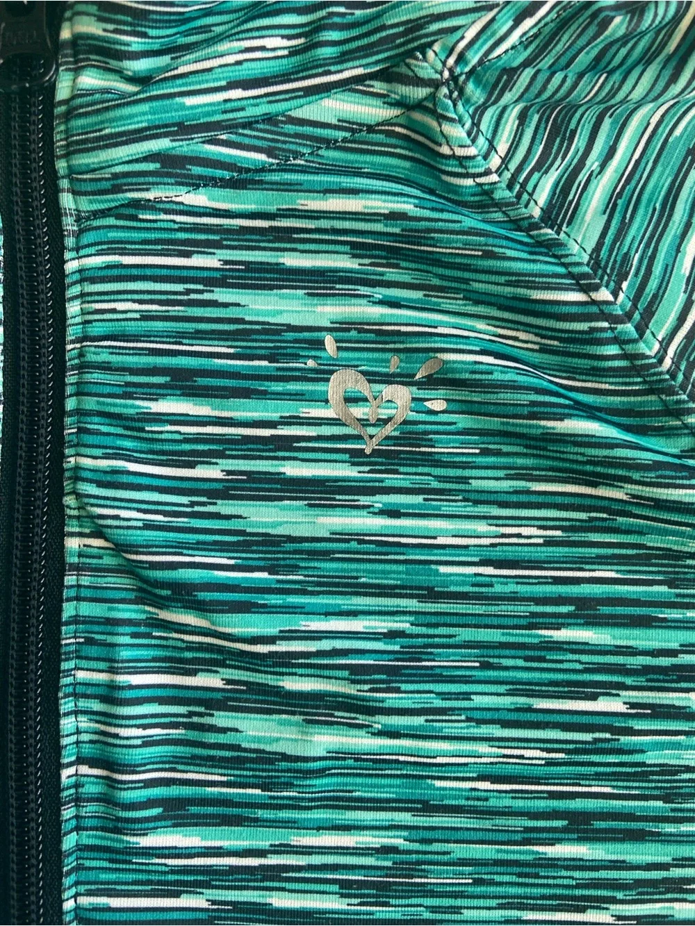 Justice Girls Teal Space-Dye Quarter-Zip Athletic Pullover Size 12